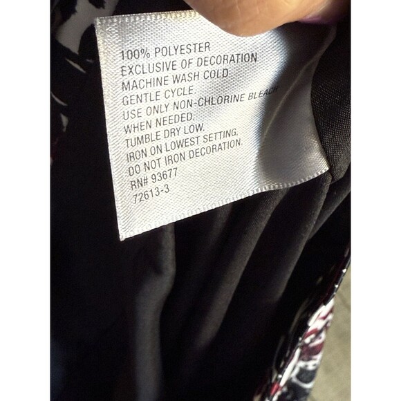 NWT Worthington Womens Size 12 Pleated Tulle Trim Floral Gothic Grunge Zip Aline - Picture 6 of 7